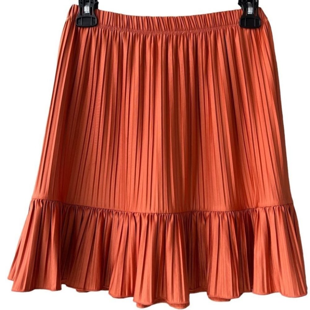 Zara pleated mini skirt with ruffle hem